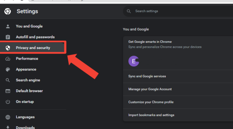 privacidade e segurança do google chrome