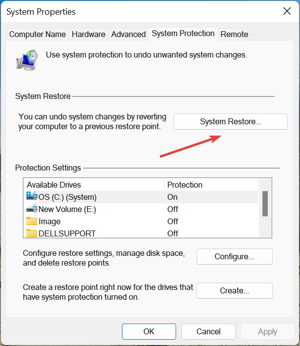 System restore