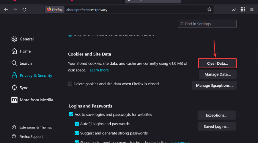 effacer le cache firefox
