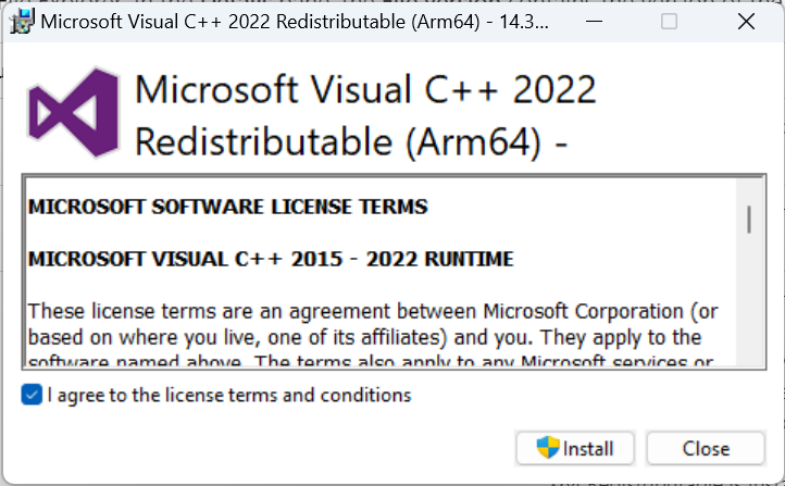 install.res.1028.dllを修正するための再頒布可能パッケージ
