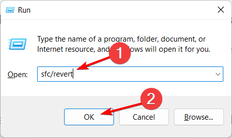 sfc-revert sfc scannow not working