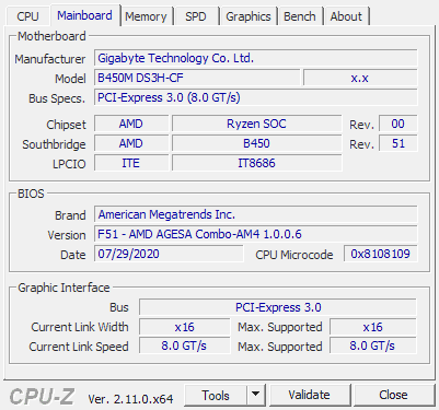 mainboard cpuz