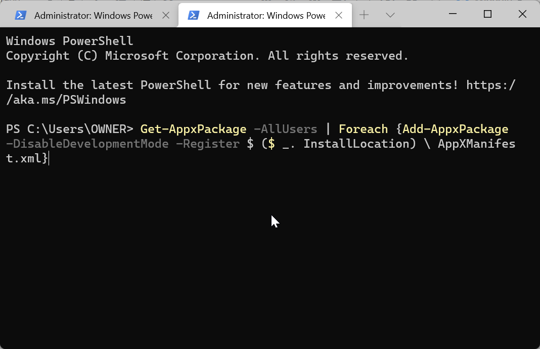 command windows 11 taskbar not working