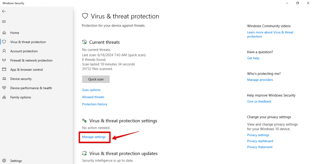 Gerenciar configurações