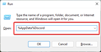 commande appdata dans la boîte d'exécution