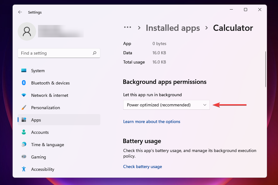 Cambia comportamento dell'app