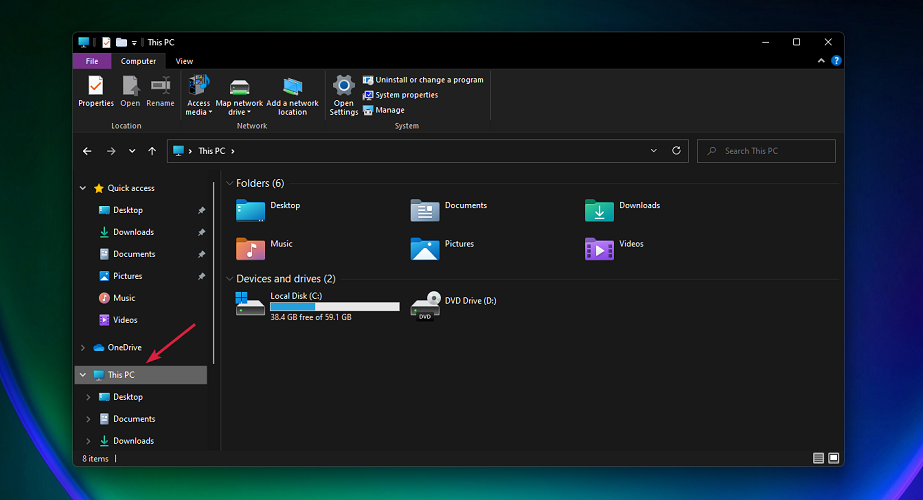 file manager windows 11 this pc