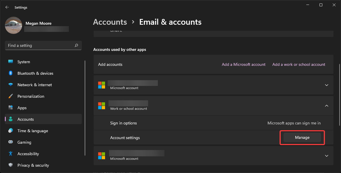 Gérer le compte windows 11.