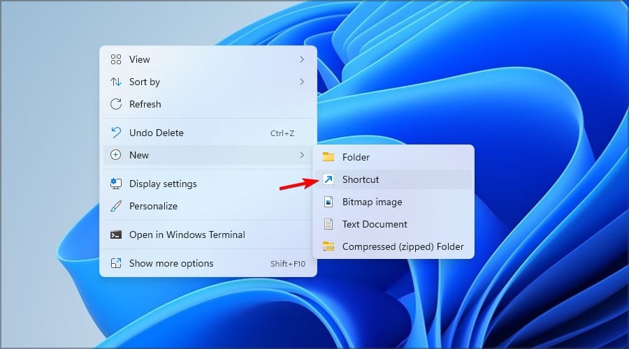 new shortcut