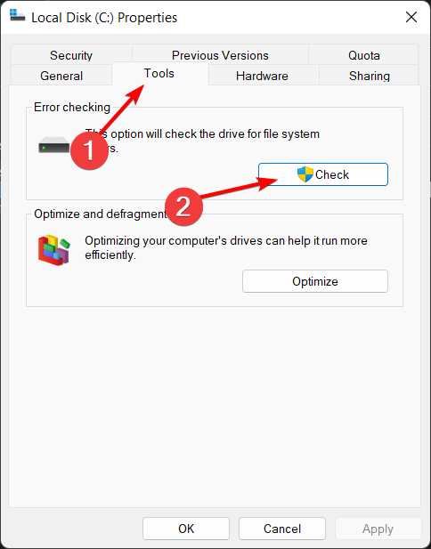 tools-check repair corrupted directory