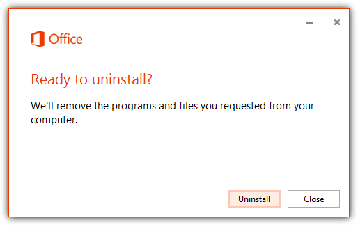 choose Uninstall to fix Remove Everything recovery option