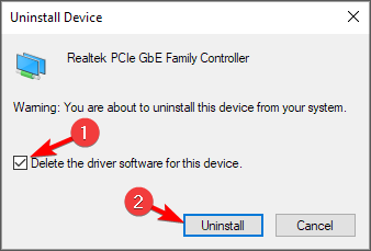delete the driver software for this device