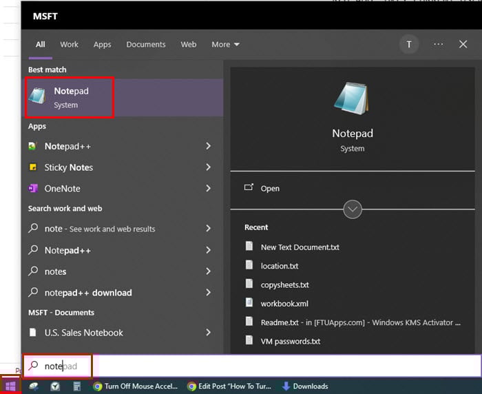 open notepad