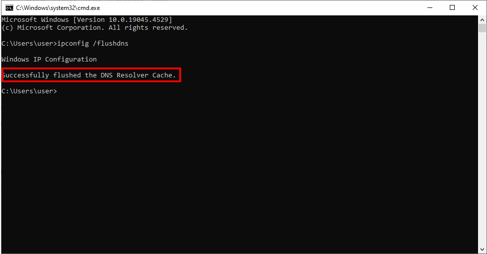 Confirmation message