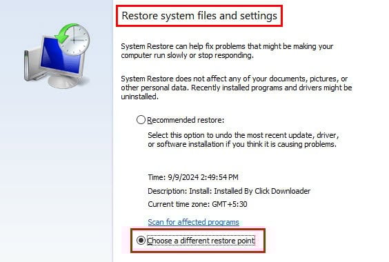 restore system files