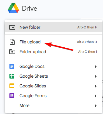 téléchargement de fichier google drive