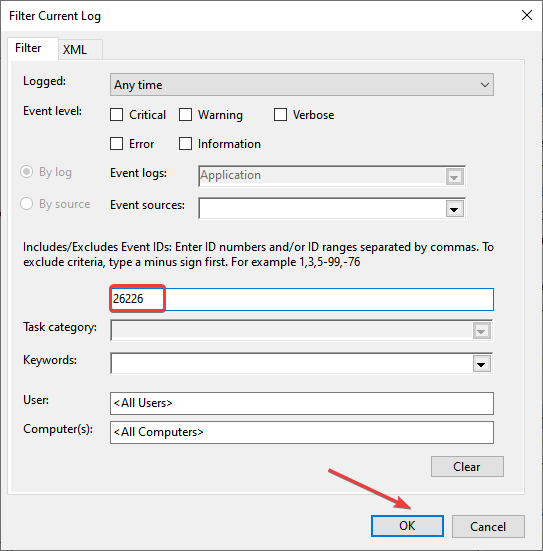 26226 para encontrar onde os logs do chkdsk estão armazenados no windows 10
