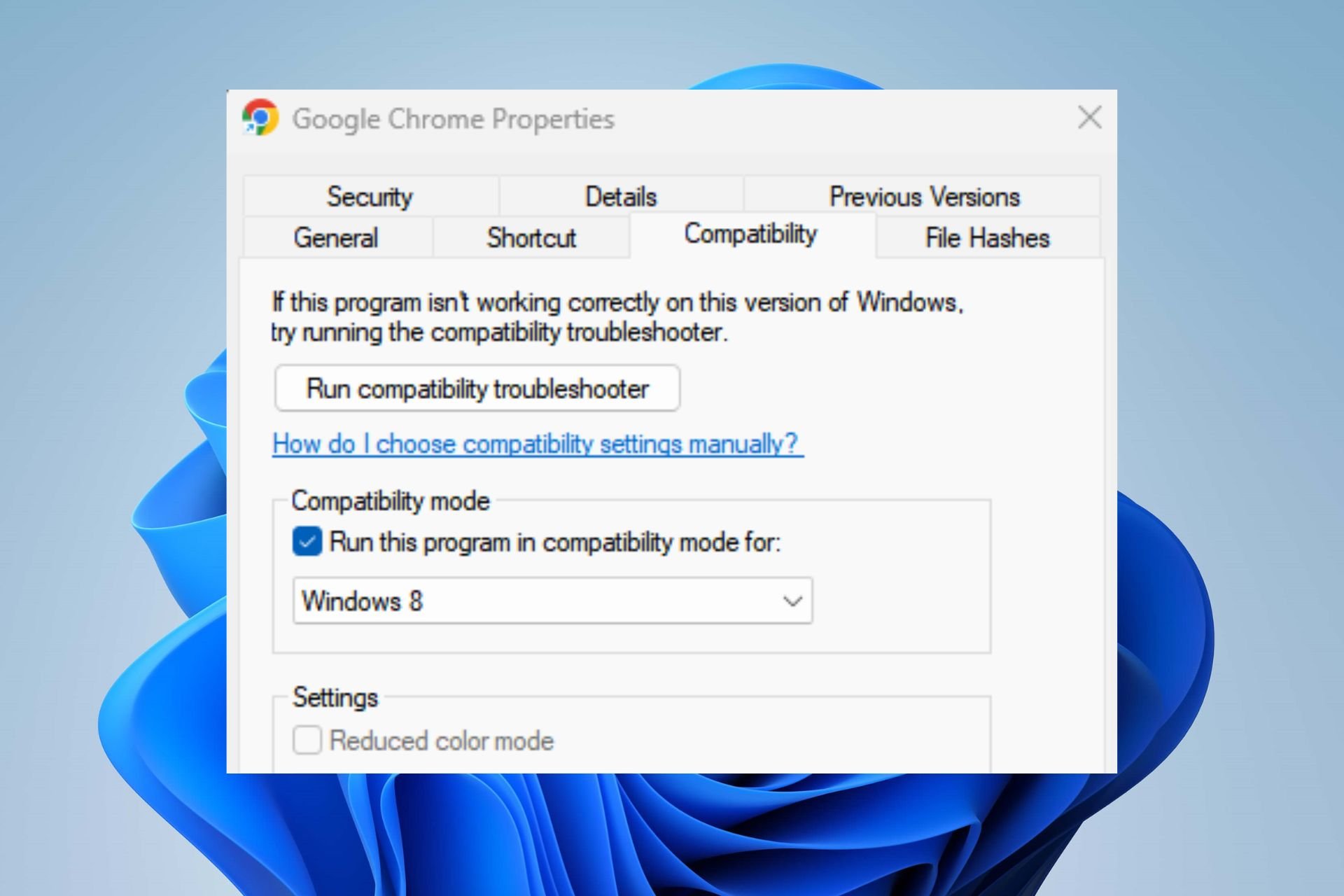 互換性表示設定のChrome
