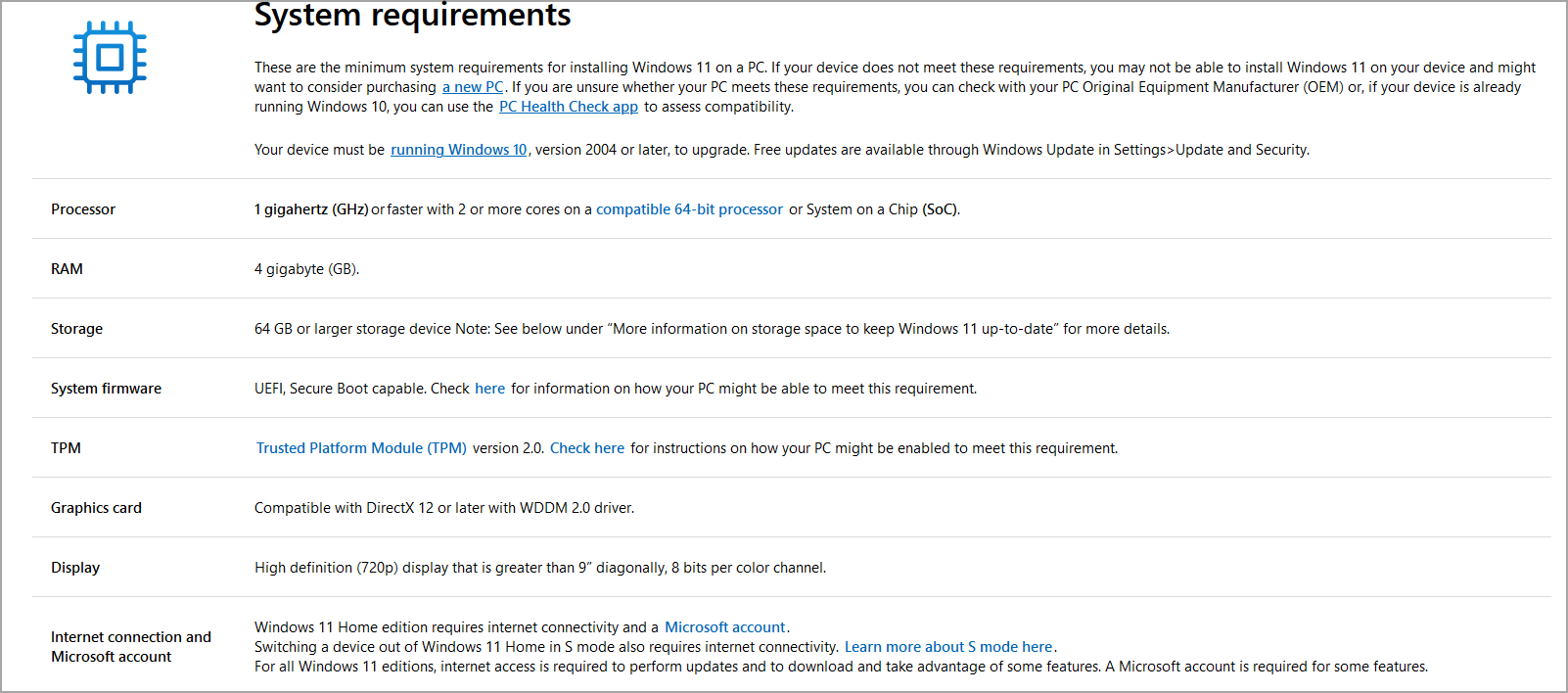 Windows 11 Anforderungen