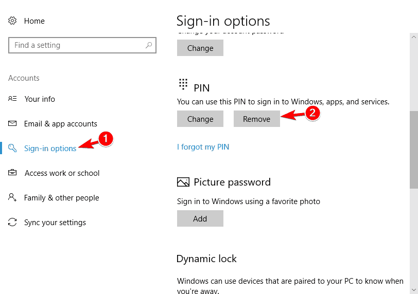 sign in options
