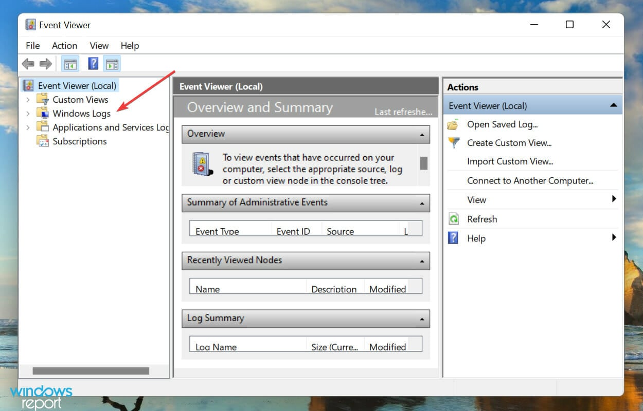 Windows 11 오류 로그
