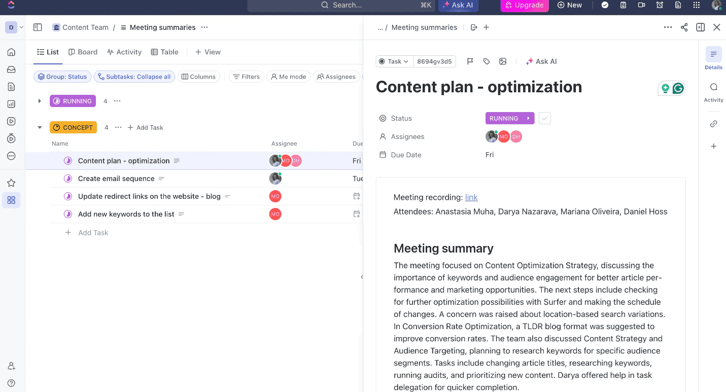 ClickUp-Notiz-App