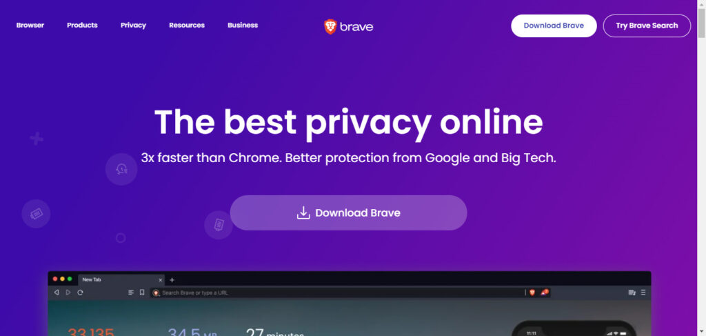 brave user interfae