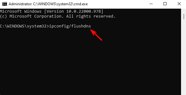 ipconfig/flushdns command