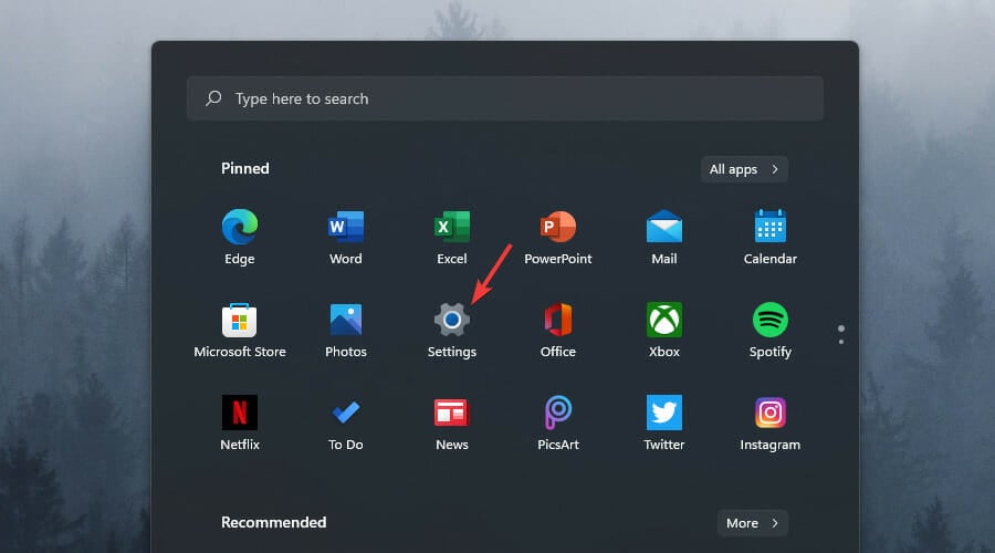 windows settings