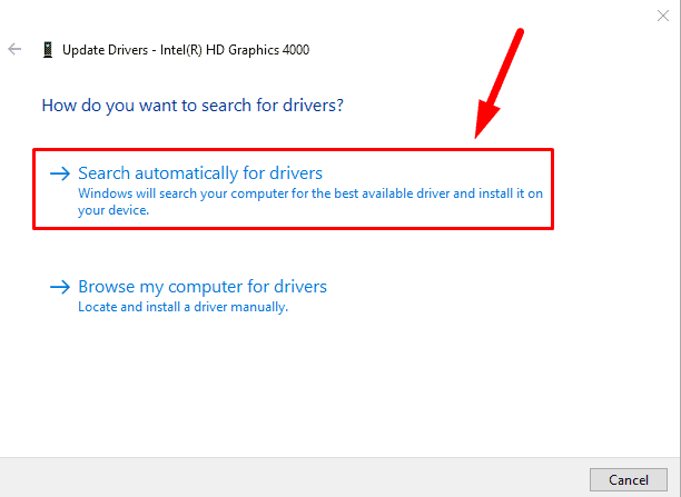 Search automatically for drivers