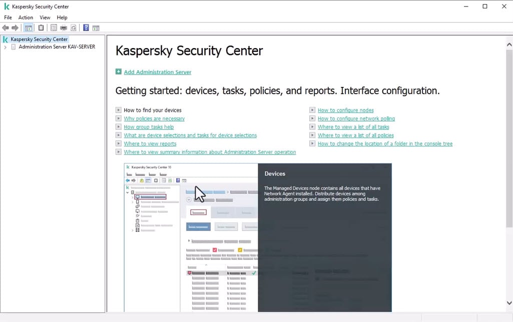 interfaz de usuario de Kaspersky