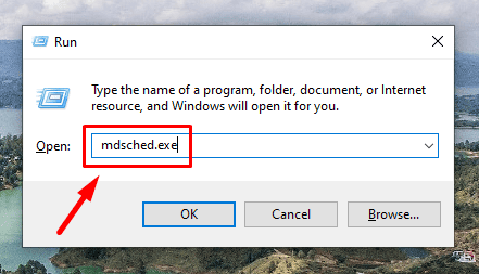 Tapez mdsched.exe