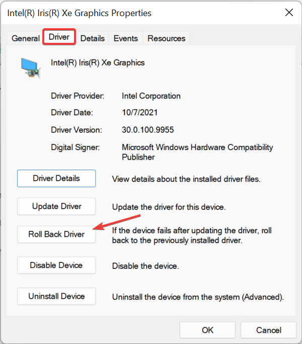 reverter driver para corrigir falha no firefox exceção_acesso_violação_leitura