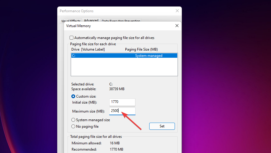 Maximum size box windows 11 keeps freezing