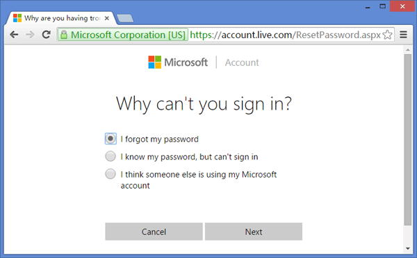 Dimenticata la password di amministratore di Windows 10 Reimposta password dell'account Microsoft online