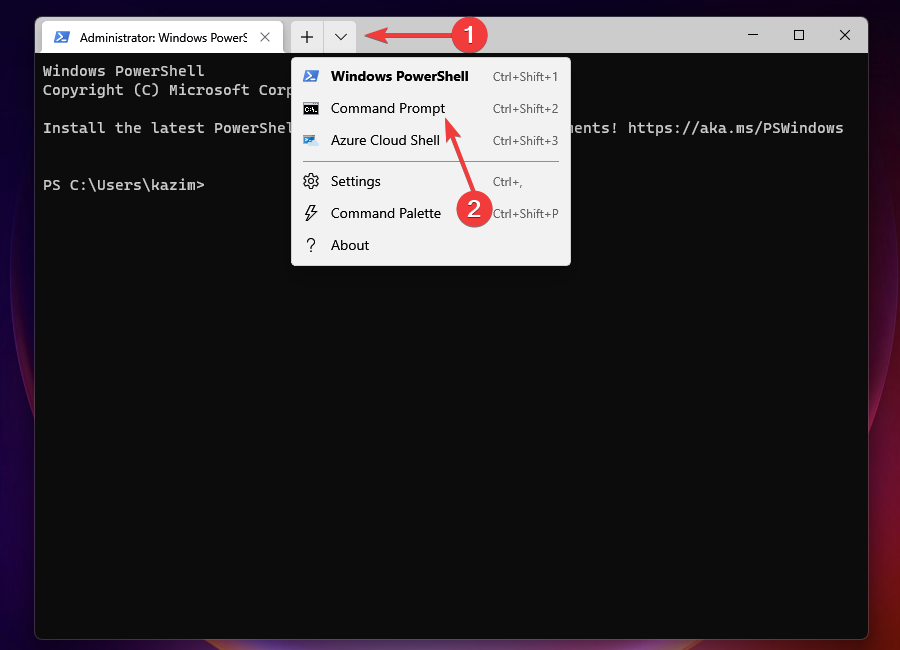 ouvrir l'Invite de commandes