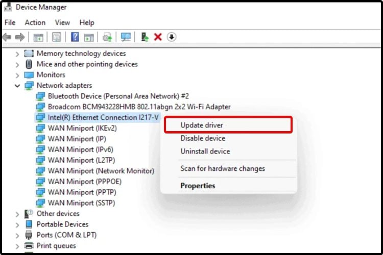device manager install updates