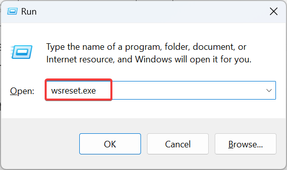 wsreset.exe pour corriger le Code : 0x87AF0813