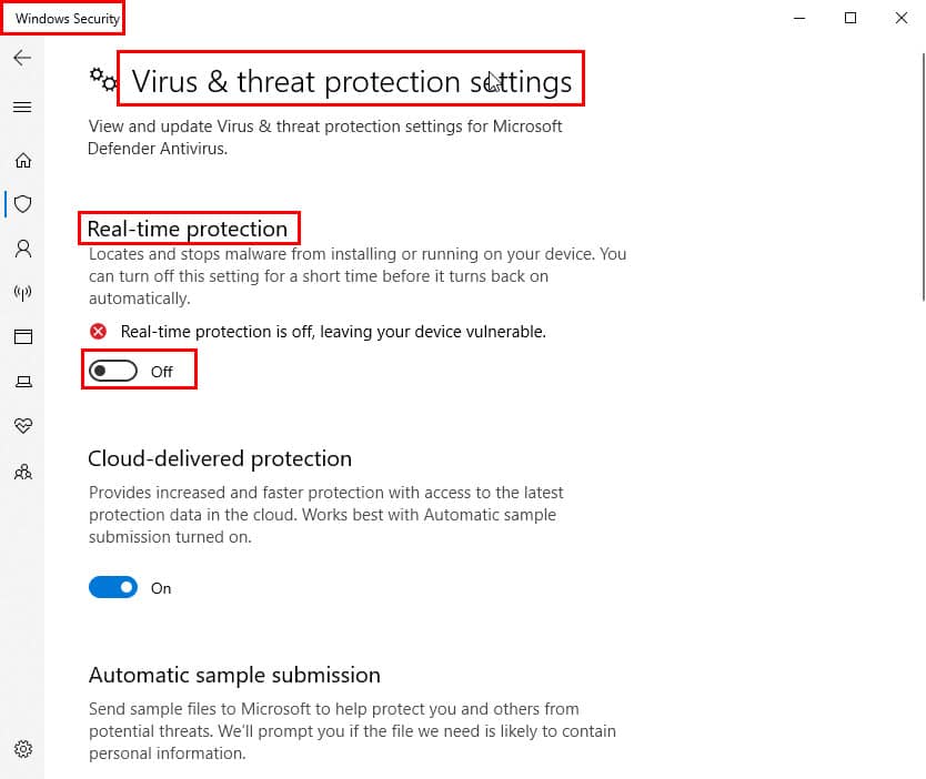 Real-time protection