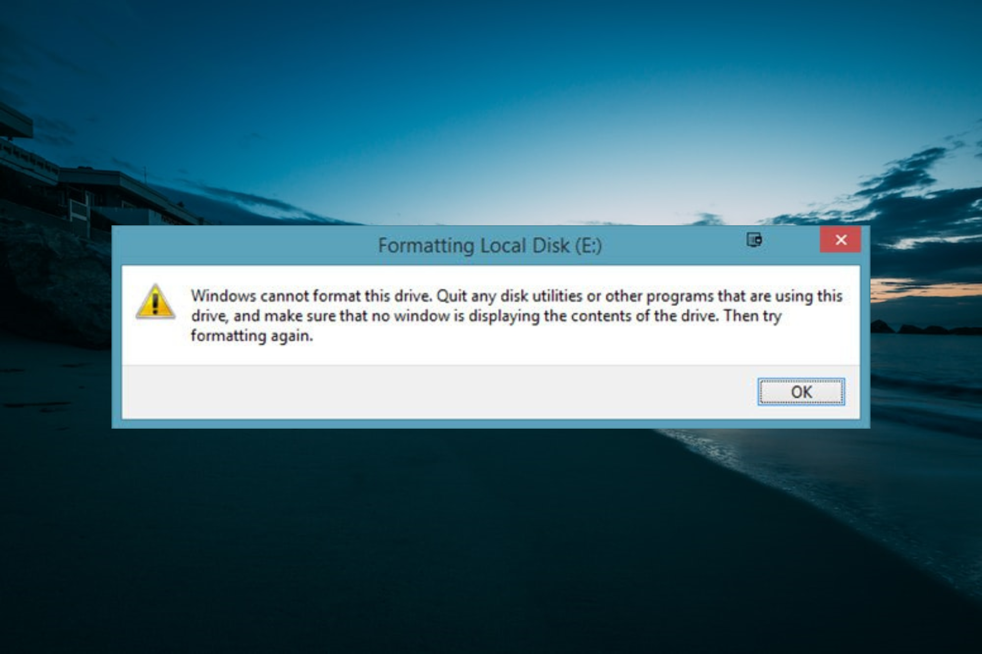 o Windows não pode formatar esta unidade