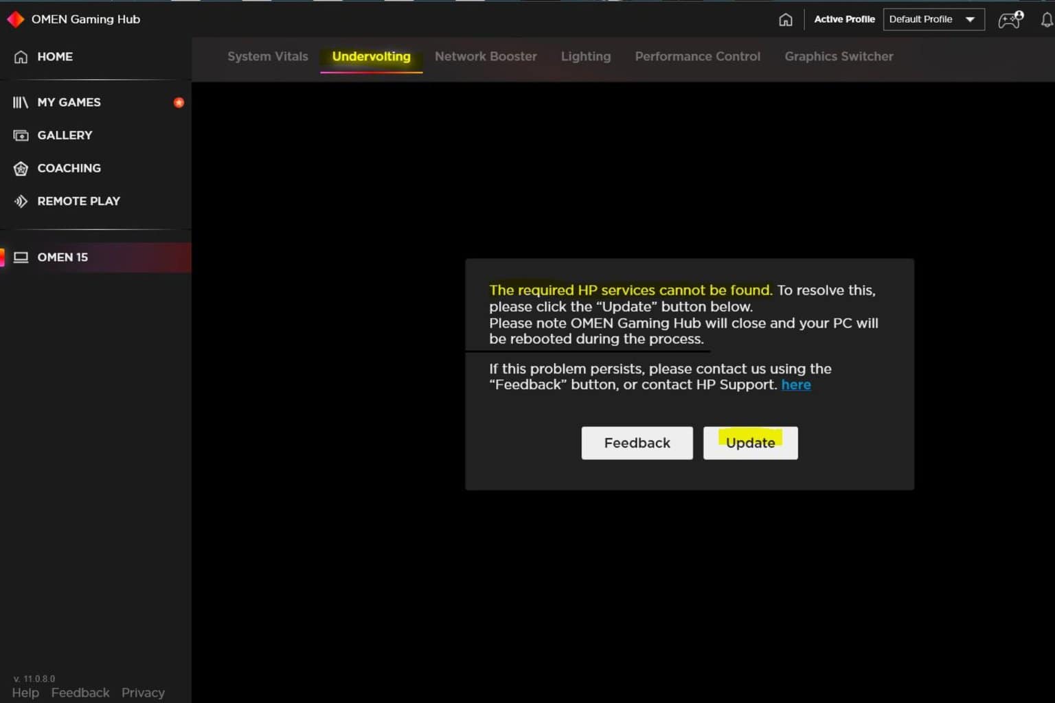 Fix: Omen Gaming Hub Undervolting Not Working