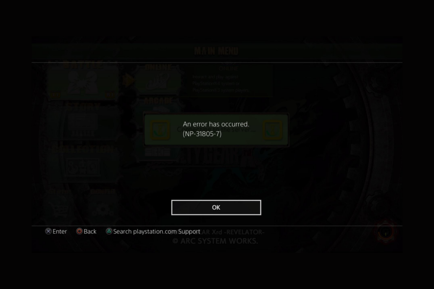 Beheben Sie den PlayStation-Fehler NP-31805-7