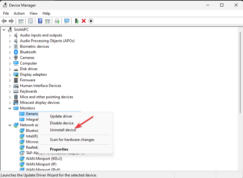 uninstall device context menu windows 11 device manager
