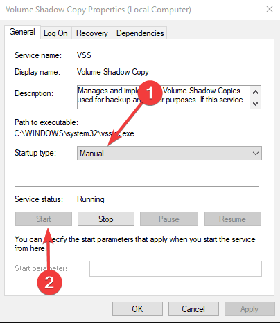 windows 10 vss error