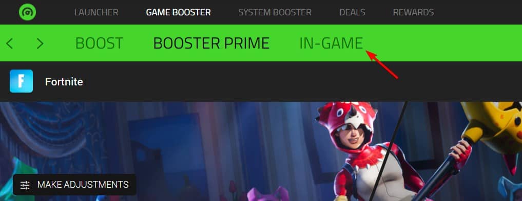 in game razer cortex