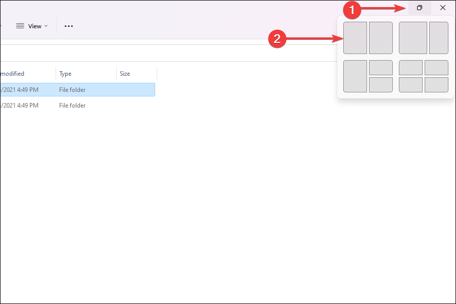 Tela dividida para arrastar e soltar no Windows 11