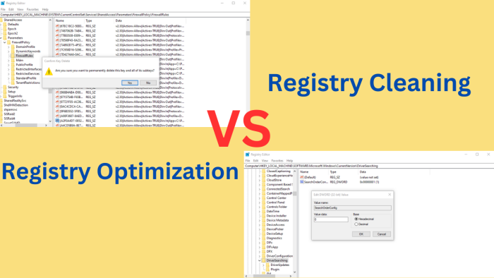 Pulizia del Registro contro Ottimizzazione del Registro