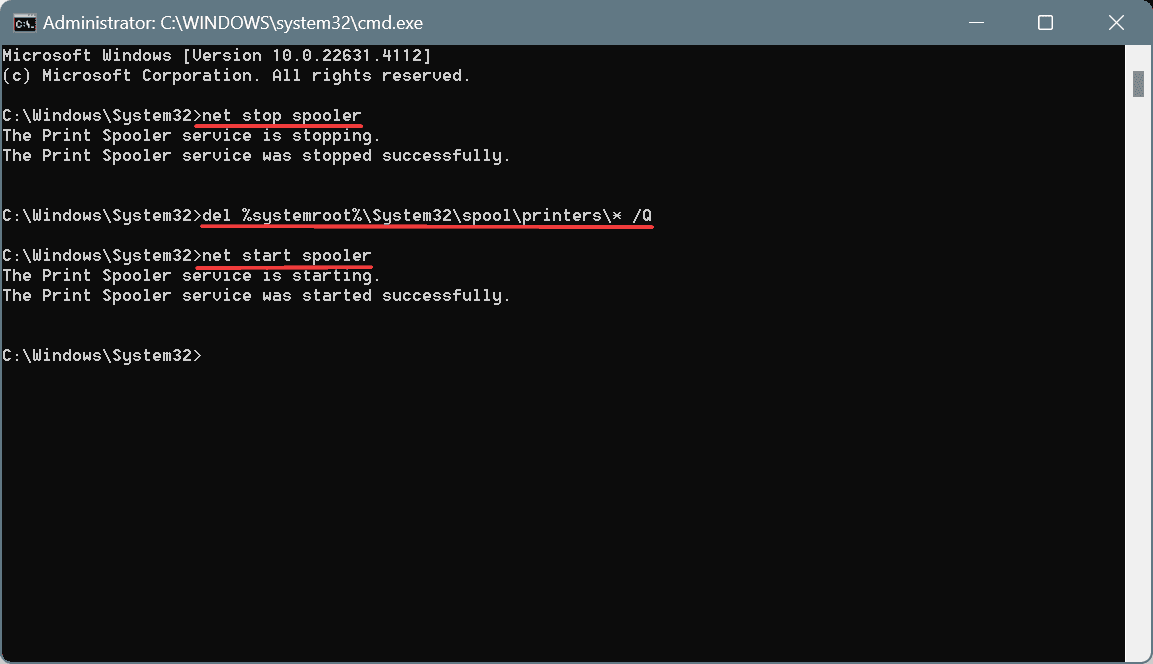 Druckwarteschlange zur Behebung von ERROR_REDIR_PAUSED