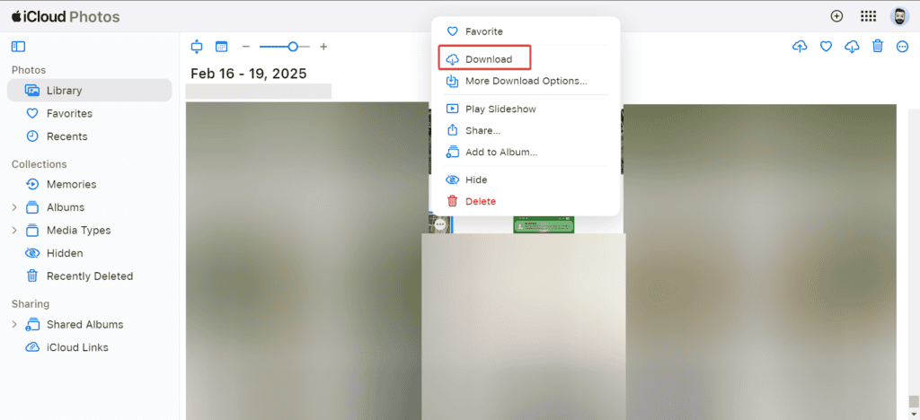 descargar video desde el sitio web de iCloud