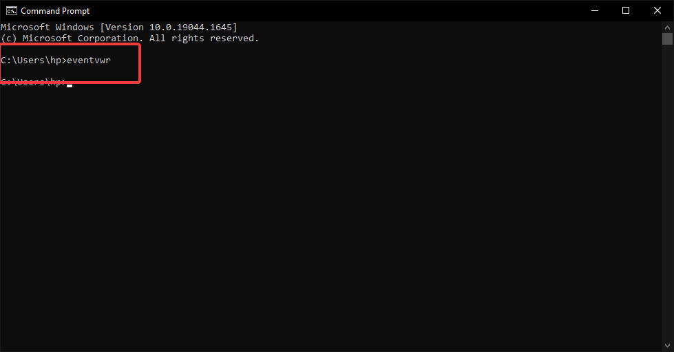 CMD eventvwr